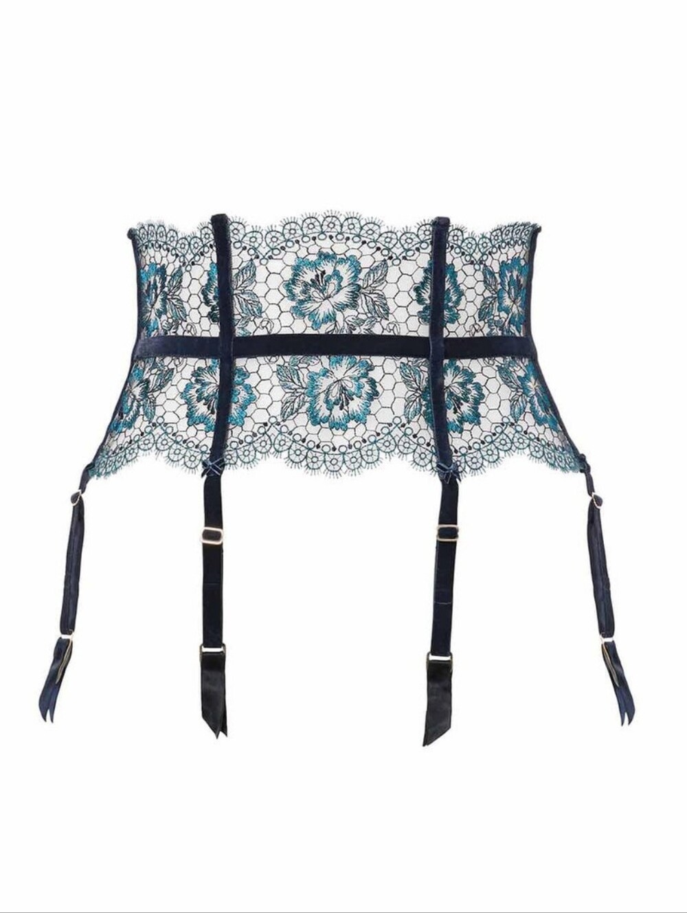 NWT Dita Von Teese Evelina Suspender Belt Navy Size 22 - Picture 4 of 11